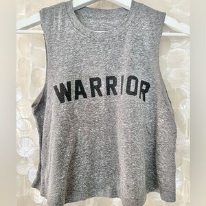 Spiritual Gangster “Warrior” 🩶 Gray Crop Muscle Tank Women’s XS